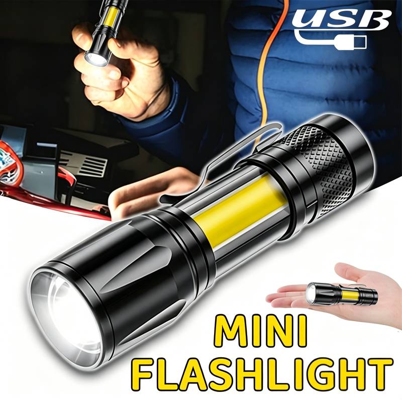 Mini LED Flashlight COB Floodl - Outdoor Lighting Black recension och pris
