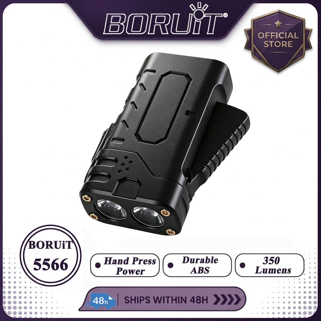 BORUIiT Hand Crank EDC LED Fla - Outdoor Lighting Black recension och pris