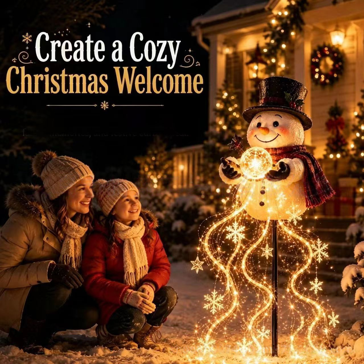 Lighted Christmas Snowman Deco - Outdoor Lighting Effects recension och pris