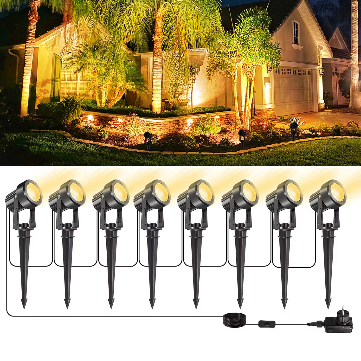 4/6/8LEDS 3000K Outdoor Spotli - Outdoor Lighting Uk recension och pris